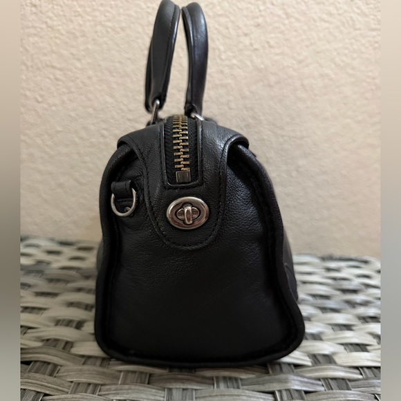 Coach Rhyder Black Leather Small Satchel Crossbody Turnlock Bag w/ Strap 33690 - Picture 11 of 16